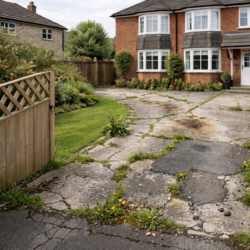 Before: Resin driveway transformation