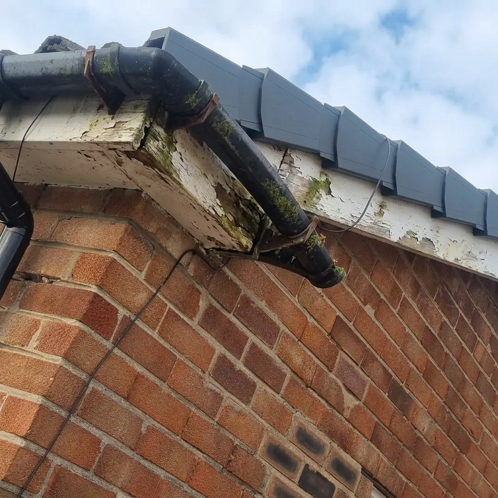 Before: Fascia, soffit and guttering replacement